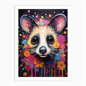  A Gangster Possum Vibrant Paint Splash 1 Art Print
