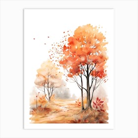 Cute Autumn Fall Scene 23 Art Print