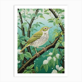 Ohara Koson Inspired Bird Painting Hermit 2 Art Print