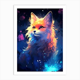 Fox Beauty Galaxy Art Print