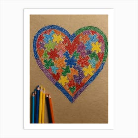 Heart Of Autism 2 Art Print