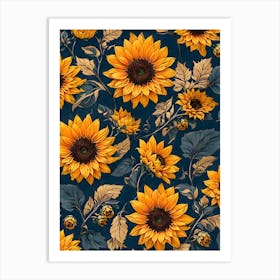 Flowers Pattern Spring Bloom Blossom Rose Nature Flora Floral Plant Art Print