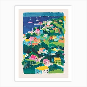 New Dorp New York Colourful Silkscreen Illustration 2 Art Print