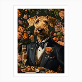 Classy Airedale At The Bar 9 Art Print