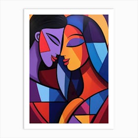 Abstract couple in love Art Print