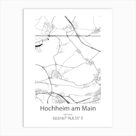 Hochheim Am Main,Germany Minimalist Map Art Print