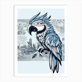 Zephyr Blue Parrot Art Print