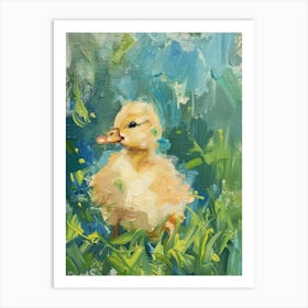 Duckling In Grass Art Print