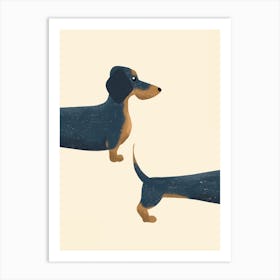 Cute Black Sausage Dog Dachshund Print Art Print