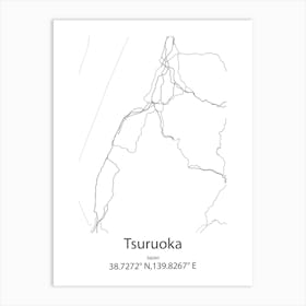 Tsuruoka,Japan Minimalist Map Poster