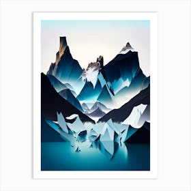 Los Glaciares National Park Argentina Cut Out PaperII Art Print