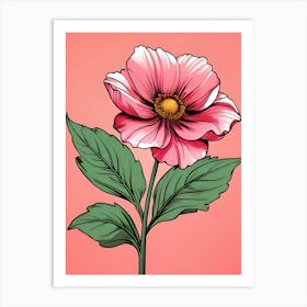 Pink Flower On A Pink Background Art Print