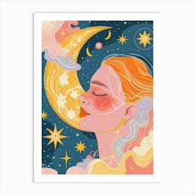 Moon And Stars 2 Art Print