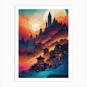 Chinese City Art Print