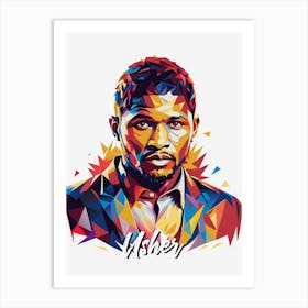 Usher 01 Portrait Music Icon WPAP Pop Art Style Art Print