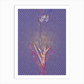 Geometric Corn Lily Mosaic Botanical Art on Veri Peri n.0116 Art Print