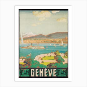 Genève Switzerland Vintage Travel Poster Art Print