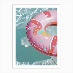 Donut Pool Float Art Print