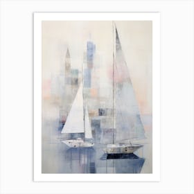 Sailboats In The Harbor 1 Art Print