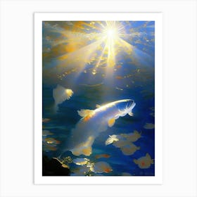 Kage Shiro Koi Fish Monet Style Classic Painting Art Print