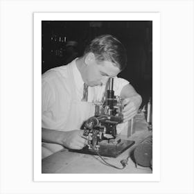 Chemist Running Microscopic Test On Sweet Potato Starch At Plant, Laurel, Mississippi By Russell Lee Art Print