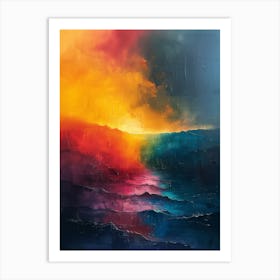 Sunset Over The Ocean 2 Art Print