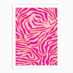 Zebra Stripes Pink And Orange Art Print