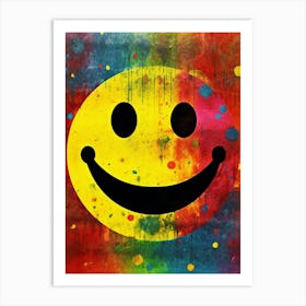 Smiley Face Splash Paint Art Print