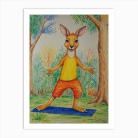 Kangaroo Yoga 11 Art Print