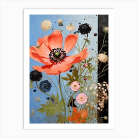 Surreal Florals Love In A Mist Nigella 6 Flower Painting Art Print