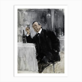 Moody Bar Drinker Art Print