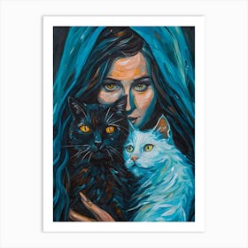 Witch And Her Cats Poster