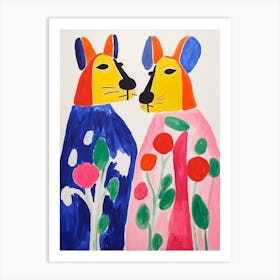 Colourful Kids Animal Art Rabbit 2 Art Print