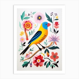 Scandinavian Bird Illustration American Goldfinch 4 Art Print