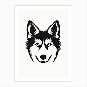 Husky Dog In The Shape Of Art Print