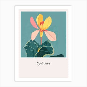 Cyclamen 2 Square Flower Illustration Poster Art Print