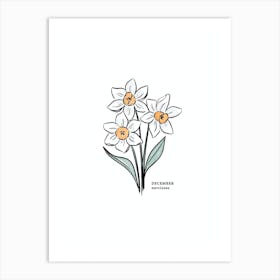 December Narcissus Birth Flower 1 Art Print