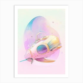 Spaceship Gouache Space Art Print