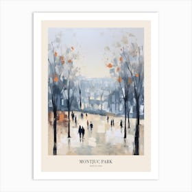 Winter City Park Poster Montjuc Park Barcelona 3 Art Print