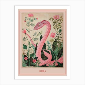 Floral Animal Painting Cobra 4 Poster Art Print