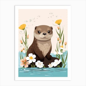 Baby Animal Illustration  Otter 1 Art Print