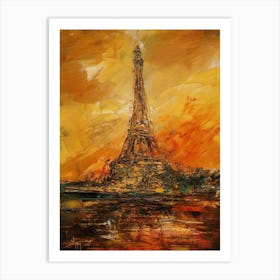Eiffel Tower Paris Pablo Picasso Style 2 Art Print