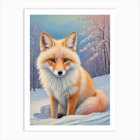 Fox In The Snow Art Print