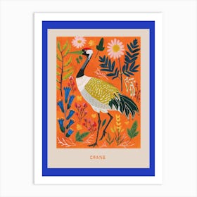 Spring Birds Poster Crane 1 Art Print
