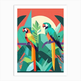 Parrots In The Jungle 2 Art Print