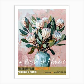 A World Of Flowers, Van Gogh Exhibition Protea 3 Art Print