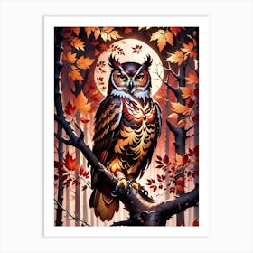 Owl In The Forest 1 Art Print