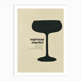 Neutral Espresso Martini Cocktail Art Print