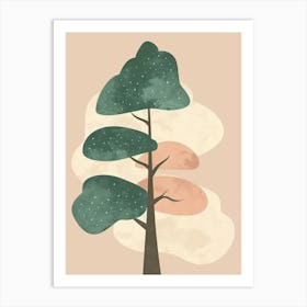 Hemlock Tree Minimal Japandi Illustration 2 Art Print