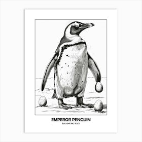 Penguin Balancing Eggs Poster 1 Art Print